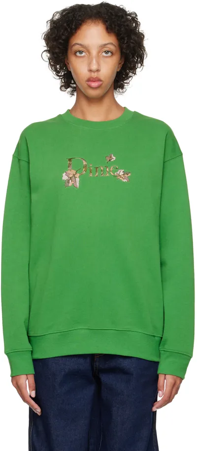 Dime Green Embroidered Sweatshirt