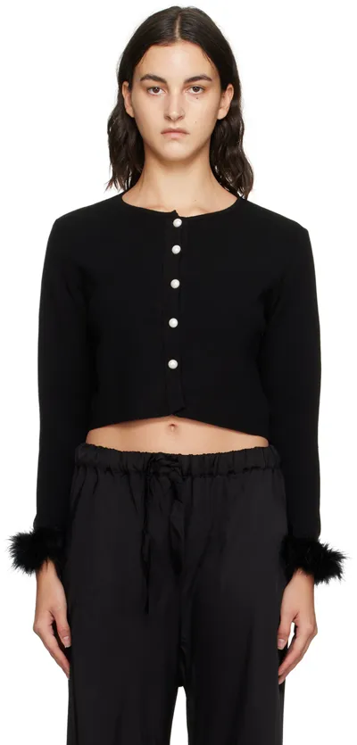 Sleeper Mystery Puff Cropped Jacket In Black