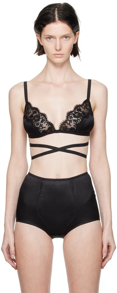 Dolce & Gabbana Black Triangle Bra In N0000 Nero