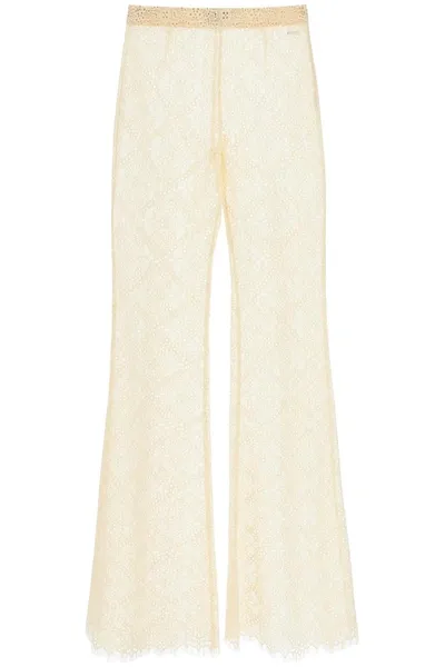 Dsquared2 Super Flared Lace Pants In Off White (white)