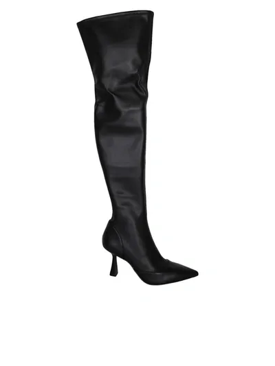 Michael Kors Clara Faux Leather Over-the-knee Boots In Black