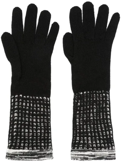 Missoni Sport Wool Gloves In Black