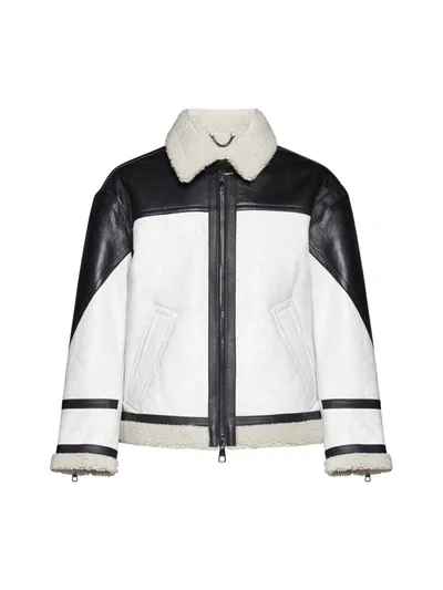 Neil Barrett Coat In White,black