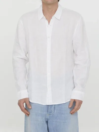 James Perse Garment-dyed Linen Shirt In White