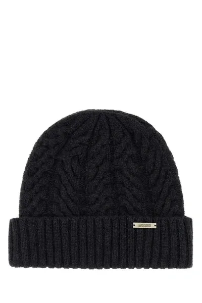 Moorer Logo-plaque Cashmere Beanie In Grey