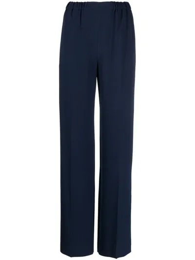 Emporio Armani Palazzo Trousers In Blue