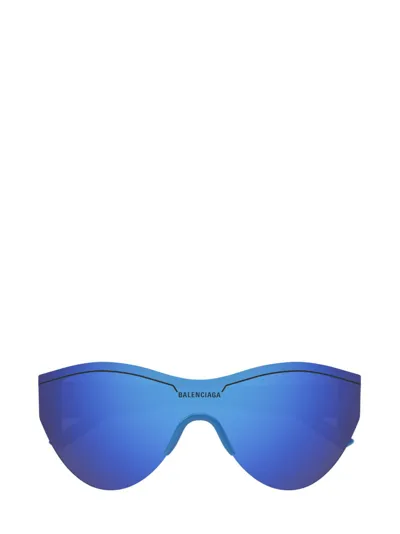 Balenciaga Eyewear Shield Frame Sunglasses In Blue