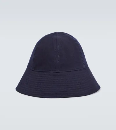 Jil Sander Cotton Bucket Hat In Blue