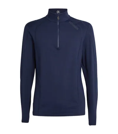 Bogner Harry Half-zip Performance T-shirt In Blue