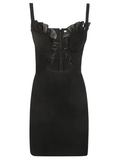 Nensi Dojaka Rouched Bra Dress In Black