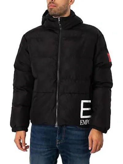 Pre-owned Ea7 Herren Bomberjacke Mit Seitlichem Logo, Schwarz