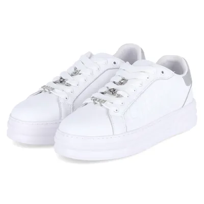 Pre-owned Liu •jo Damen Low Sneaker Alttagsschuhe Weiss Material-mix Charming Schnürung Liu Jo