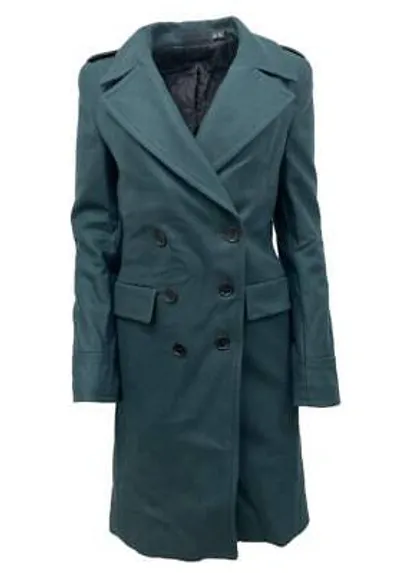 Pre-owned Blk Dnm Damen Smaragd Wolle Coat 10 Wuw9401