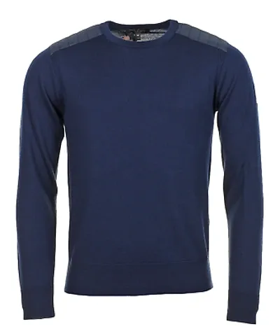 Pre-owned Belstaff Kerrigan Crew Neck Jumper Washed Navy