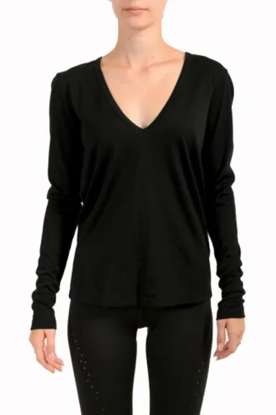 Pre-owned Tom Ford Damen Schwarz Wolle V-ausschnitt Lang Arm Top Bluse Pullover Us S It 40