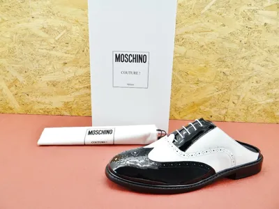 Pre-owned Moschino Brogue Group Herren Clogs Schuhe Slipper Pantoletten Sandalen Leder 46