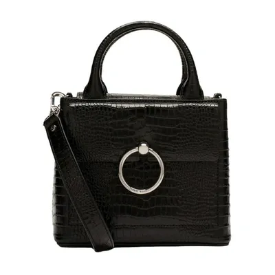 Claudie Pierlot Mini Leather Anouck Cross-body Bag In Schwarz