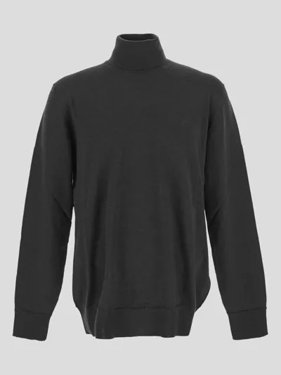 Etro Pegaso Embroidered Turtleneck Jumper In Grey