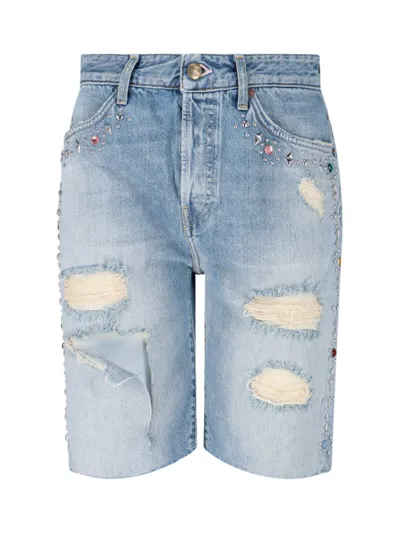 Washington Dee Cee Destroyed Detailing Shorts In Blue