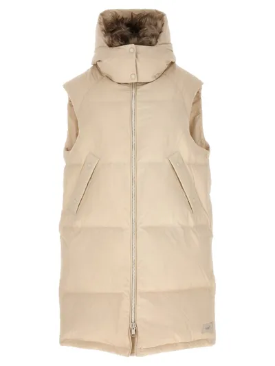 Yves Salomon Long Pile Insert Vest Gilet In White