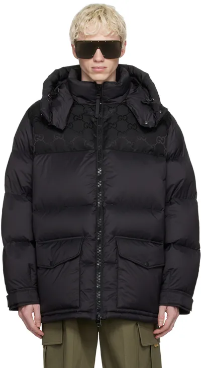 Gucci Black Jumbo Gg Down Jacket