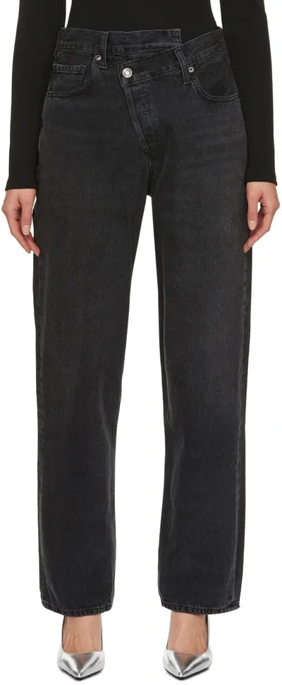 Agolde High-waist Straight-leg Jeans In Black