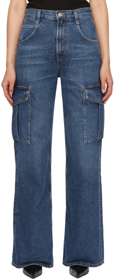 Agolde Minka Relaxed Flare Cargo Jeans In Path