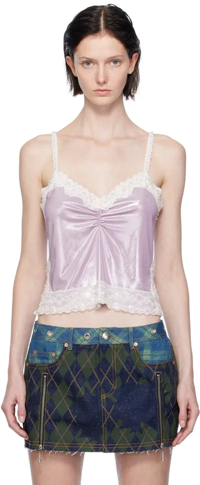 Anna Sui Purple Metallic Camisole In Lilac