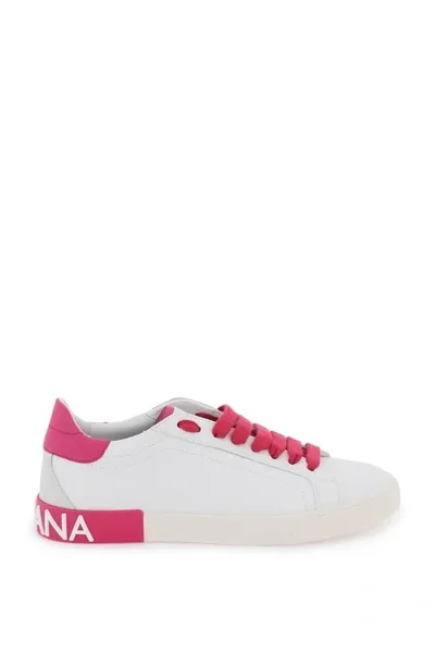 Dolce & Gabbana Sneakers In White,pink