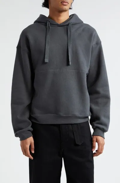 Lemaire Cotton-blend Jersey Hoodie In Grey