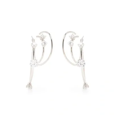 Panconesi Constellation Crystal-embellished Hoops In Silver