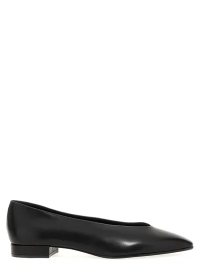 Loro Piana Rebecca Leather Point-toe Flats In Black