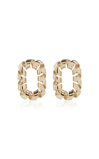 Rabanne Xl Link Twisted Gold-tone Earrings