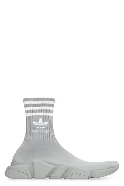 Balenciaga X Adidas Speed Sock Sneakers In Grey