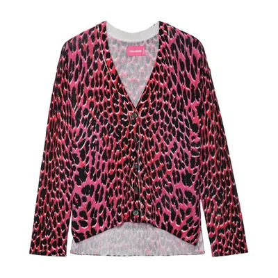 Zadig & Voltaire Mirka Leopard-print Cardigan In Red Multi