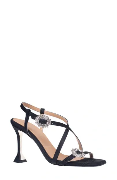 Ron White Nicolette Crystal Buckle Sandal In Onyx