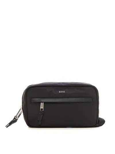 Hugo Boss Highway-n-washbag Shoulder Bag In Black