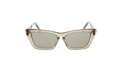 Saint Laurent Eyewear Cat In Beige