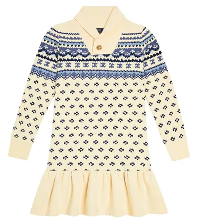 Polo Ralph Lauren Kids' Fair Isle Cotton Blend Dress In White