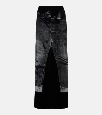 Jean Paul Gaultier Trompe L'oeil Flag Label Long Skirt