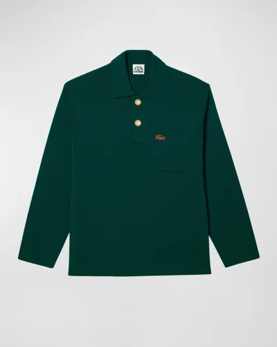 Lacoste X Le Fleur Long Sleeved Polo In Green