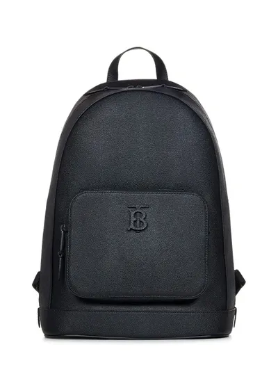 Burberry Logo Plaque Rocco Backpack In Black