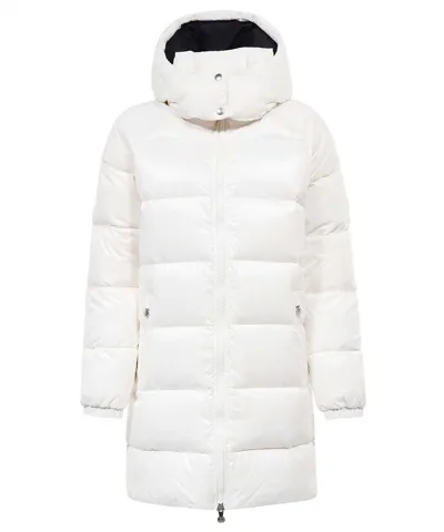 Pyrenex Long Hooded Down Jacket In White