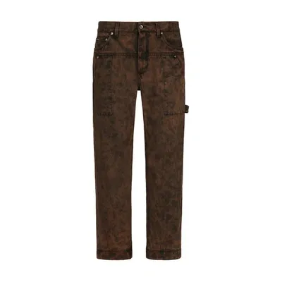 Dolce & Gabbana Overdyed Denim Worker Jeans In Combined_colour