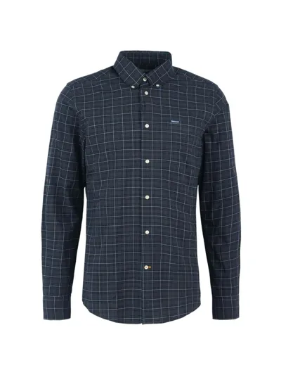 Barbour Lomond Tailored Mens Shirt In Black Slate