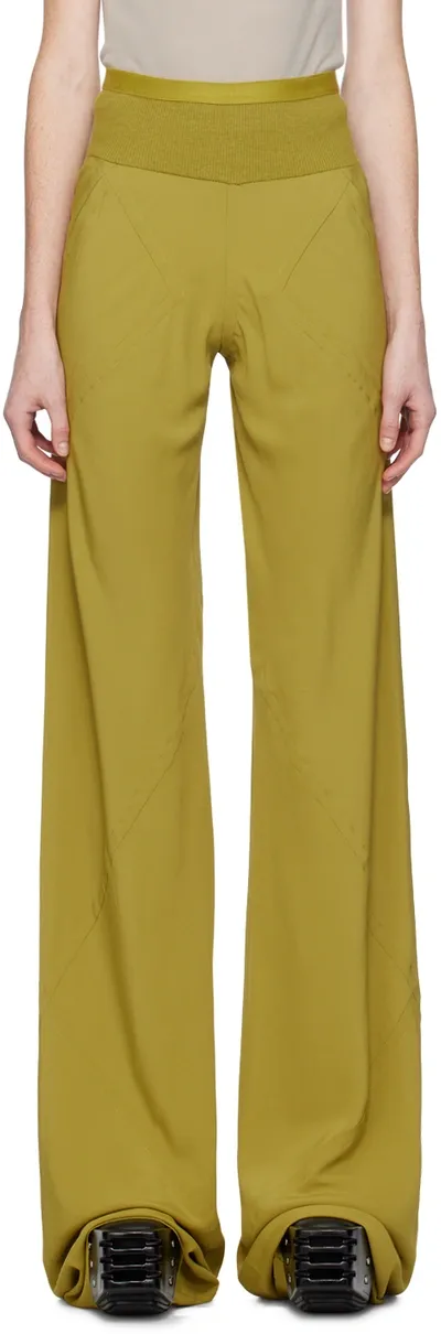 Rick Owens Yellow Bias Lounge Pants In 32 Acid