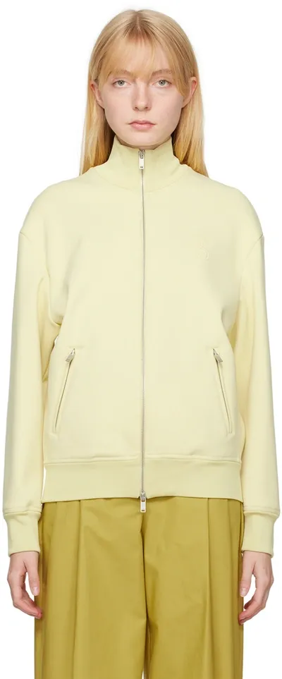 Jil Sander Yellow Embroidered Bomber Jacket In 737 Lime Wash