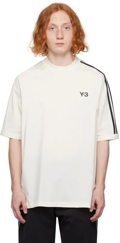 Y-3 Long-sleeved Cotton T-shirt In Off White,black