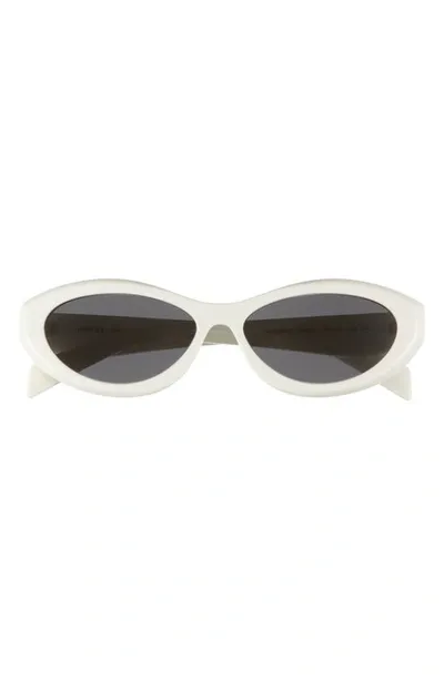 Prada Cat-eye Frame Sunglasses In White/gray Solid