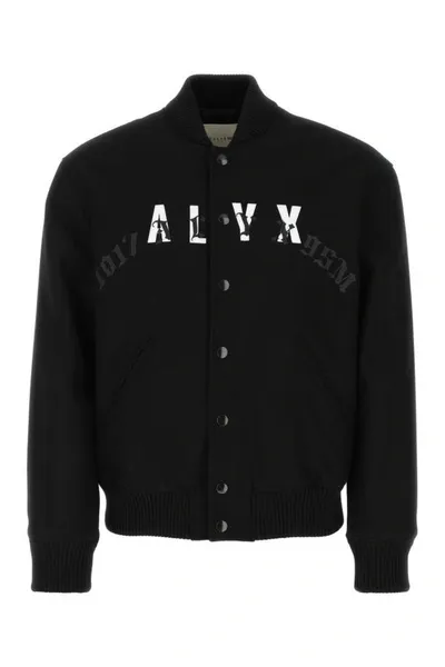 Alyx Leather-logo Bomber Jacket In Multicolor